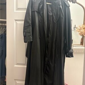 Zara Black Faux Leather Coat